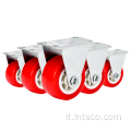 Ruote rigidi rosse in PVC rosso da 2,5 pollici